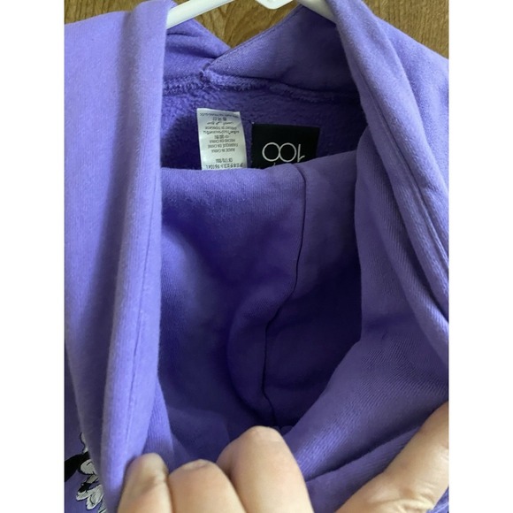 Disneyland 100 Years Of Wonder Purple Embroidered Hoodie Size S Mickey Mouse - Picture 13 of 16